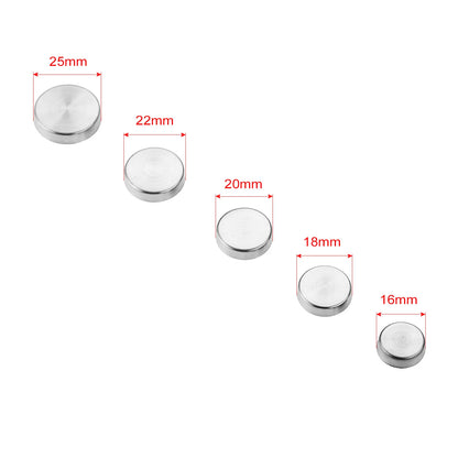 DRELD 20Pcs Stainless Steel Decorative Mirror Screw Cap Nails Screw Covers Fasteners & Hooks Furniture Hardware 16/18/20/22/25mm