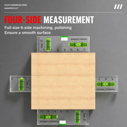 1PC Acrylic Mini Level Ruler Magnetic Horizontal Vertical Spirit Level High Precision Transparent Angle Measuring Tool