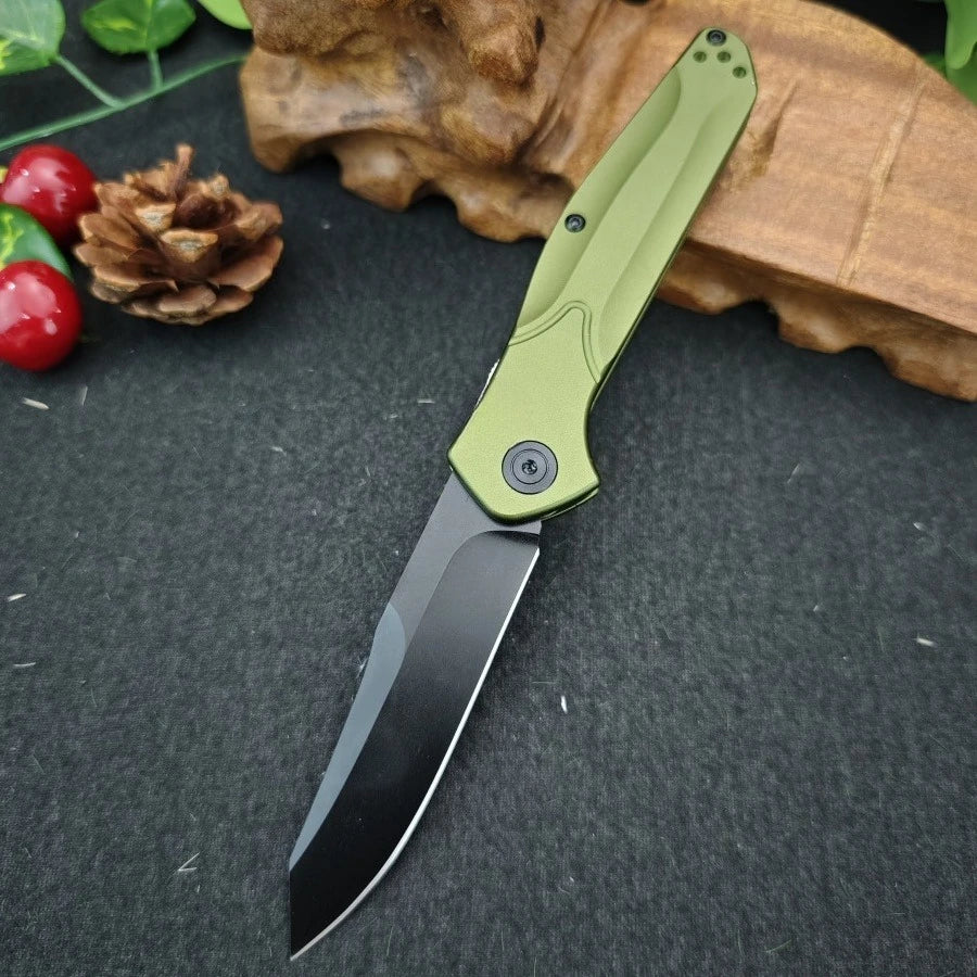9400 Aluminum Handle Folding Knife V-shaped Knife Grinding, Single-handed Operation- Practical Cutting Knife High-hardness D2 Blade - Daily Portable Fruit Knife - Essential Cutting Knife for Outdoor Camping and Exploration