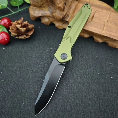 9400 Aluminum Handle Folding Knife V-shaped Knife Grinding, Single-handed Operation- Practical Cutting Knife High-hardness D2 Blade - Daily Portable Fruit Knife - Essential Cutting Knife for Outdoor Camping and Exploration