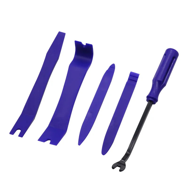 Professional Car Interior Refit Tool Set - Plastic Pry Bars, Fastener Remover & Screwdriver for Audio/Door Panel/Navigation