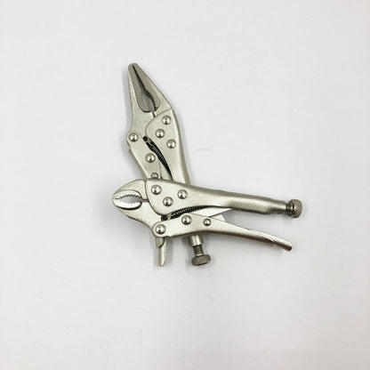 2Pcs/set Mini Vice Grip Style Locking Pliers 5' Long Nose and 4' Curve Jaw Labor-saving Clamp Welding Clamp Home Hand Tools