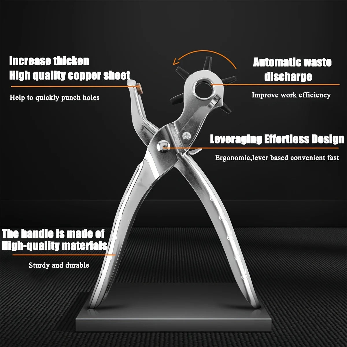 Leather Hole Punch Pliers Carbon Steel Multifunctional Belt Watch Strap Eyelet Puncher Handmade Craft Hardware Repair Tool