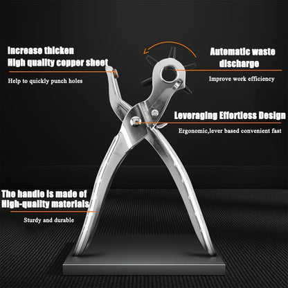 Leather Hole Punch Pliers Carbon Steel Multifunctional Belt Watch Strap Eyelet Puncher Handmade Craft Hardware Repair Tool