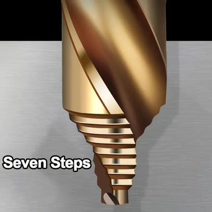 6Pcs Step Drill Bit Set 1-6mm With Gold Oxide Coating, Professional For Stainless Steel & Hard Metal