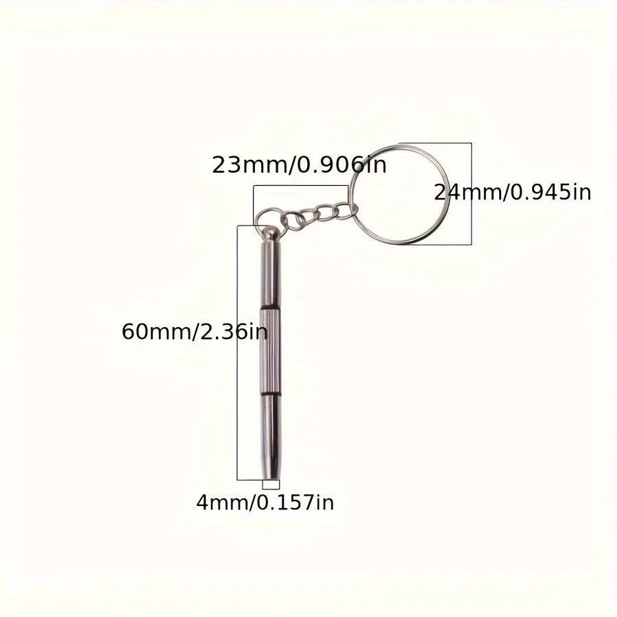 2Pcs Mini Glasses Screwdriver Portable Precision Repair Tool with Keychain for Eyeglass Watch