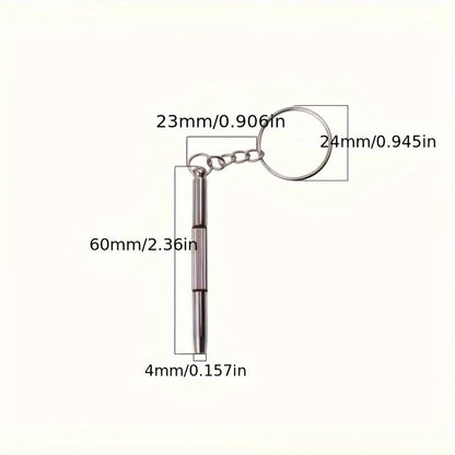 2Pcs Mini Glasses Screwdriver Portable Precision Repair Tool with Keychain for Eyeglass Watch