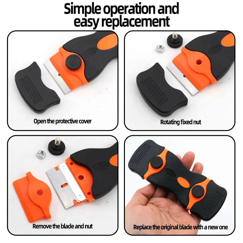 Razor Scraper Car Window Blade Knife Cleaner Ceramic Glass Sticker UV Glue Cleaner Remover Automotive Film Ceramic Tool Suit