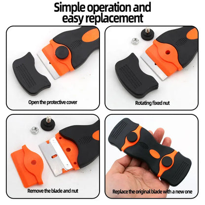Razor Scraper Car Window Blade Knife Cleaner Ceramic Glass Sticker UV Glue Cleaner Remover Automotive Film Ceramic Tool Suit