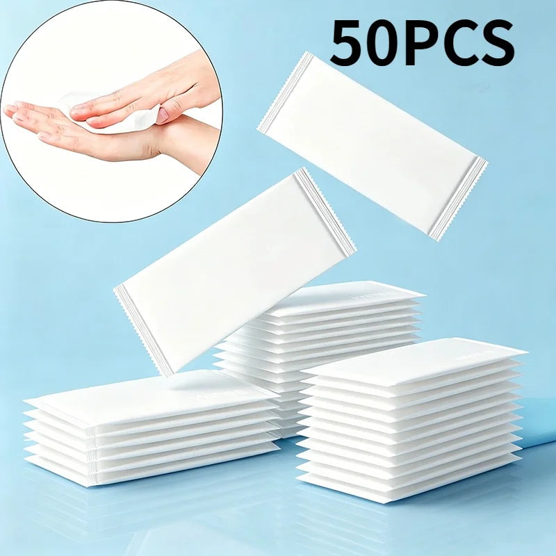 20/50/100PCS Disposable Wet Wipes Travel Camping Fitness Disposable Individually Packaged Wet Wipe Portable Detailing Clean Tool