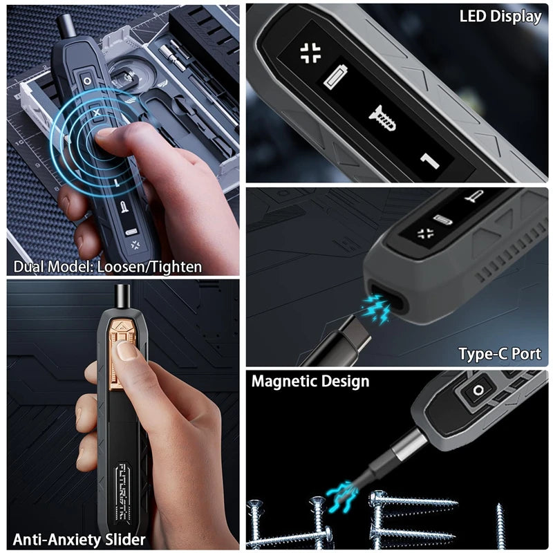 180 in 1 Precision Electric Screwdriver Set 3 Torque Modes with 160 Magnetic Bits Cordless Repair Tool Kit for iPhone PC Camera