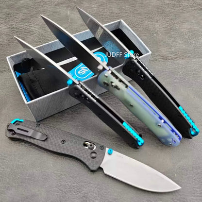 Outdoor Pocket Knife - BM 535/ 533-3 AXIS Multifunctional Folding Knife, Utility Folder Tools, Carbon Fiber/ G10 Handle, with Pocket Clip, for Camping, Adventure Exploration, Hiking, Portable Fruit Cutter