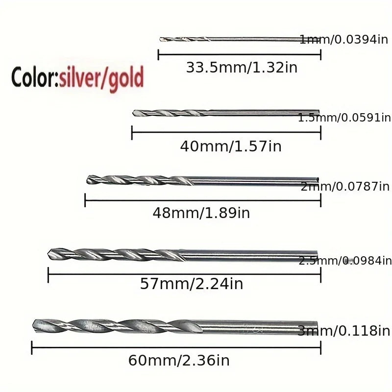 100pcs Titanium Coated HSS Drill Bit Set | Straight Shank | For DIY/Wood/Plastic/Metal | Home Improvement Tools
