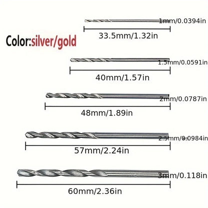 100pcs Titanium Coated HSS Drill Bit Set | Straight Shank | For DIY/Wood/Plastic/Metal | Home Improvement Tools