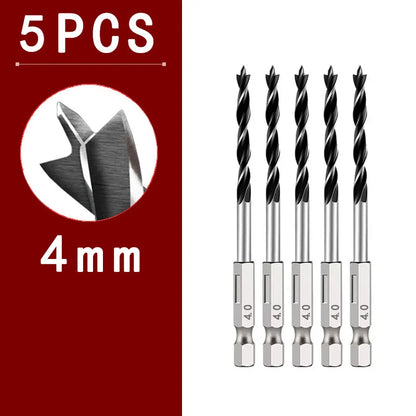 3/5/7PCS 3/4/5/6/7/8/10mm 1/4 Hexagonal Handle Three Pointed Woodworking Drill Bit Set Woodworking Hole Reaming Power Tool