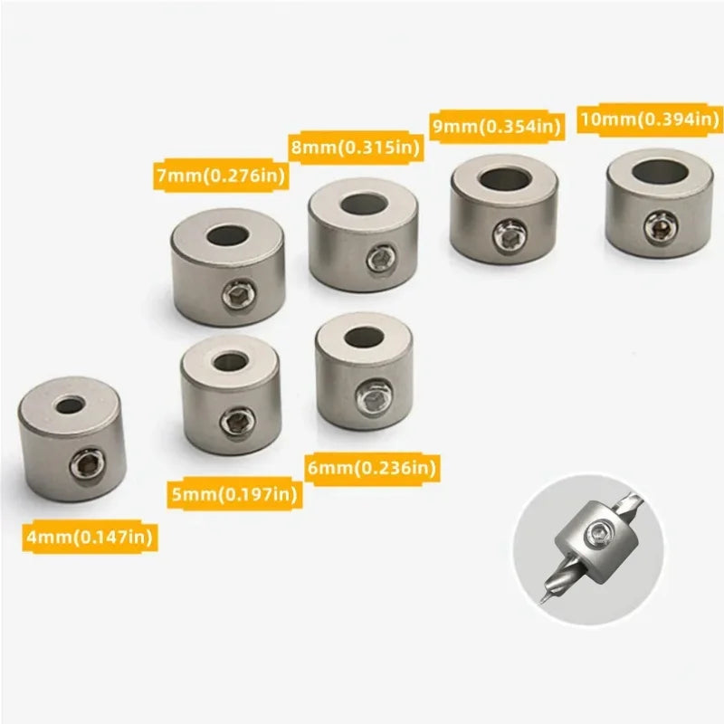 4-10mm Doweling Jig Drilling Bushing Dowel Stop Collars Ring Woodworking Drill Bits Limit Rings Stainless Steel Tool Accessories