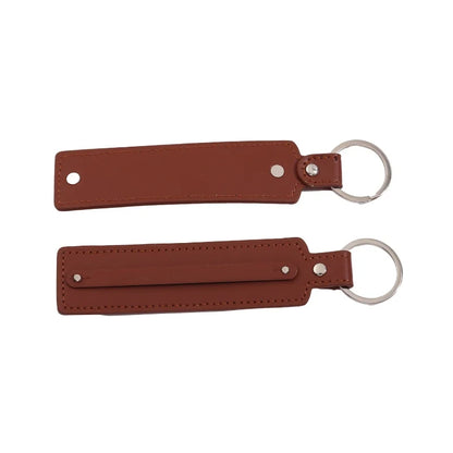 50pcs/lot PU Leather Keychain with 8mm Slide Bar Keyrings Key Holder Fit for 8mm DIY Slide Charms