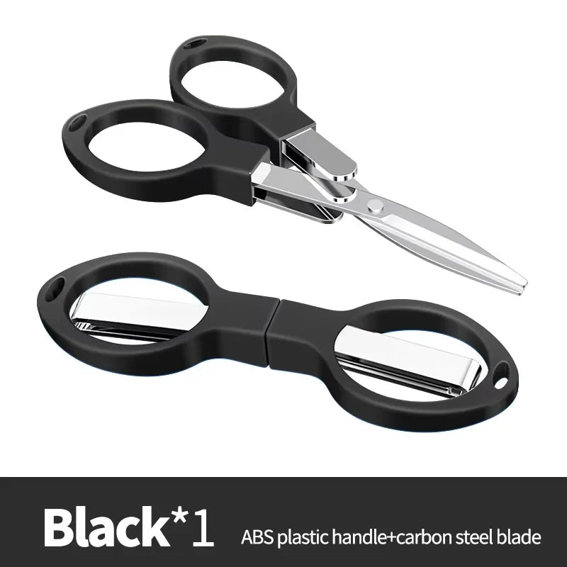 1pc Mini Carbon Steel Folding Scissors – Portable Fishing Line Cutter & Multifunctional Sewing Thread Trimmer for Tackle Box