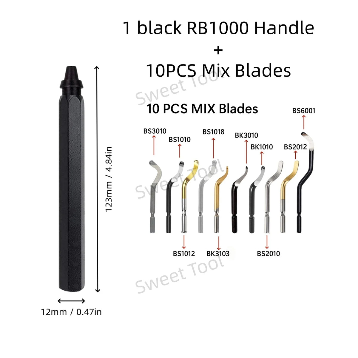 Deburring Tool Metal Handle with 1/10/11 Swivel Blades Burr Removal Reamer Tool for Plastic Metal Copper PVC Resin 3D Printing