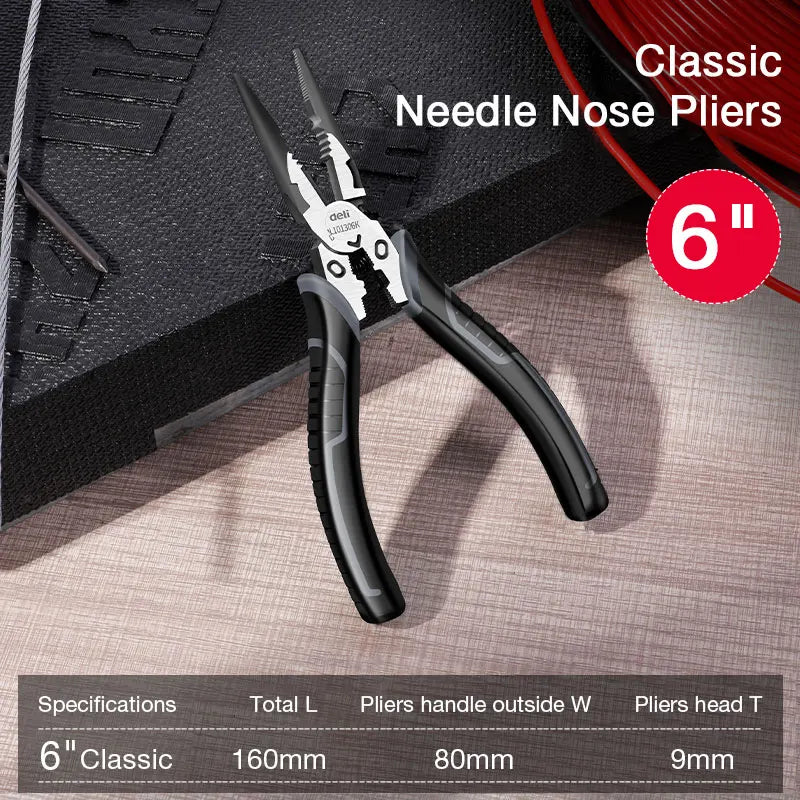 Multi-Functional Pliers Set 6-9 Inch Wire Cutter Needle Nose