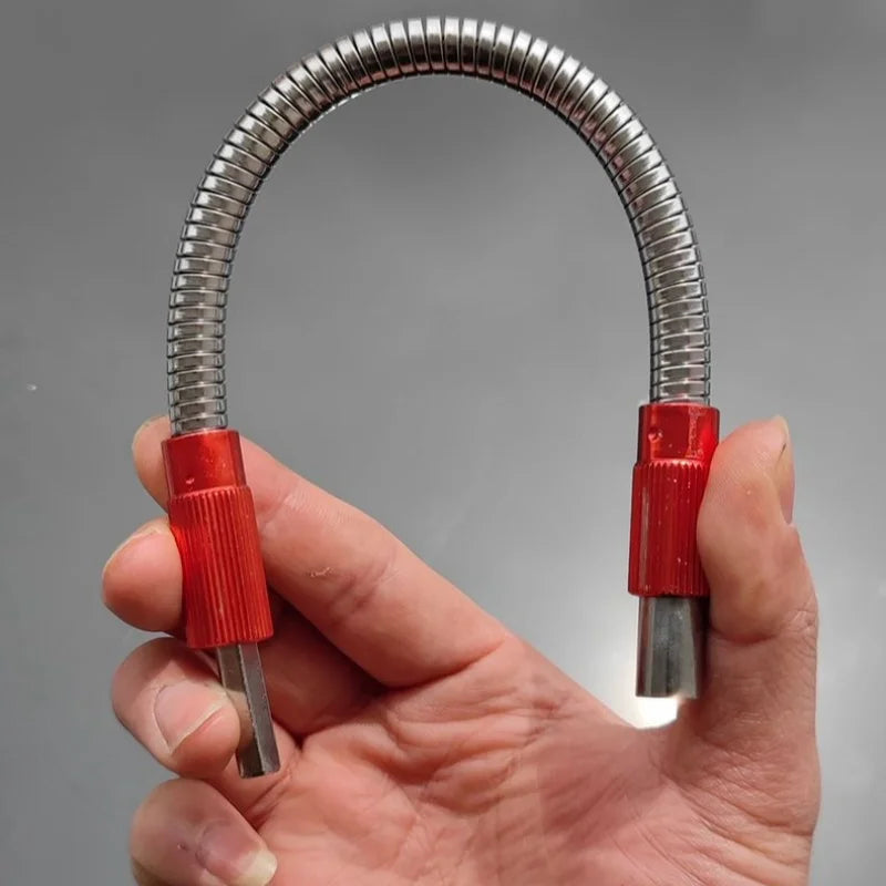 JUSTINLOU 1PC Hexagonal Handle Bendable Impact Drill Bit Universal 25cm Metal Soft Shaft Flexible Extended Drill Bit Hand Tool