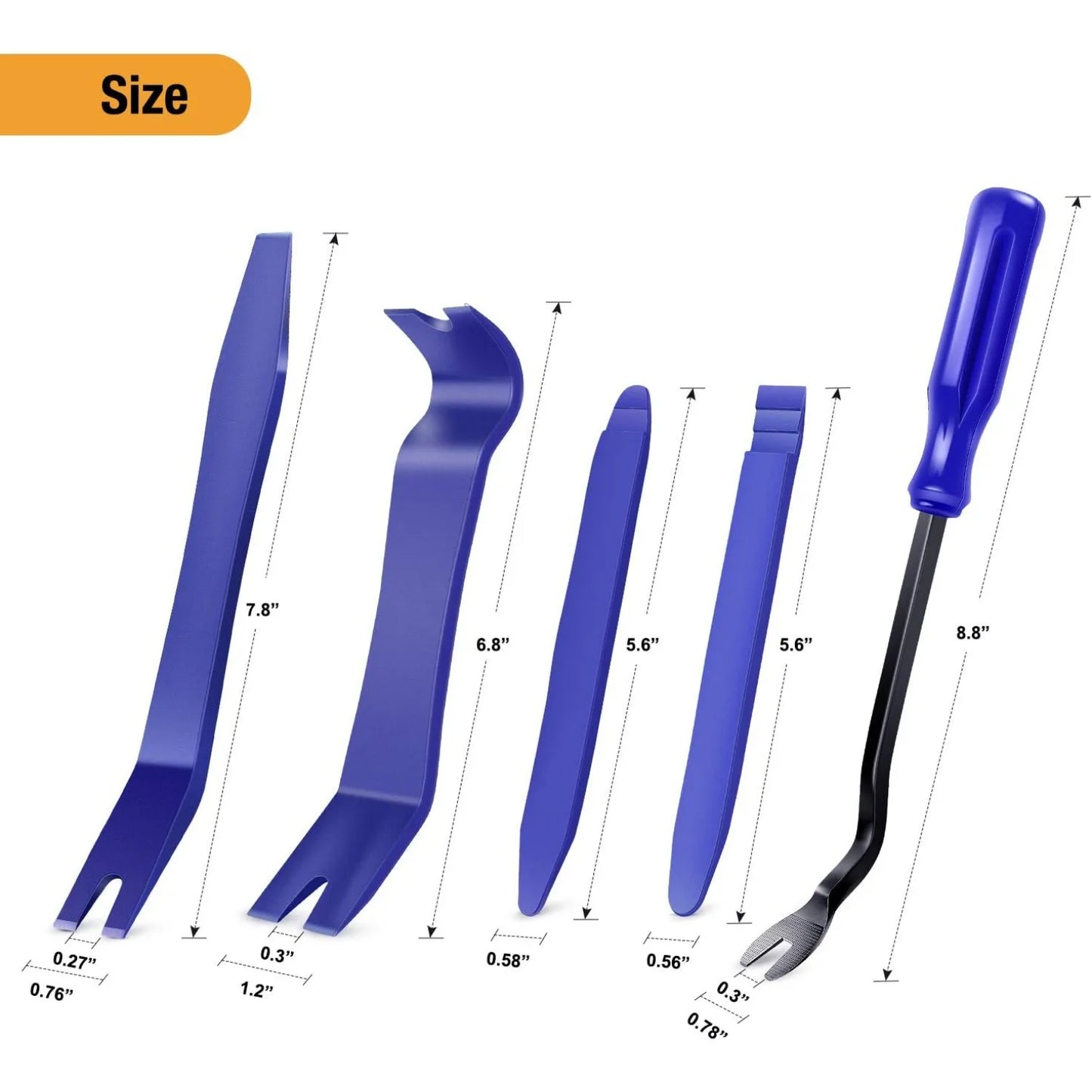 5PCS Car Trim Removal Tool Kit, No-Scratch Pry Tool for Door Panel Clip Dashboard Audio Interior Dismantle, Auto Repair Tool Set