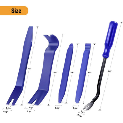 5PCS Car Trim Removal Tool Kit, No-Scratch Pry Tool for Door Panel Clip Dashboard Audio Interior Dismantle, Auto Repair Tool Set