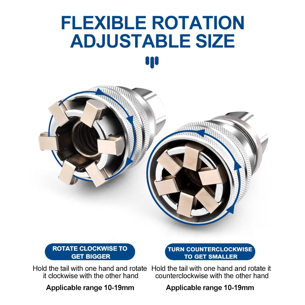3Pcs Universal Sleeve Set All-Fitting Multi Drill Attachment Adjustable Hex Universal Socket 3/8" Drive Wrench Repair Tools