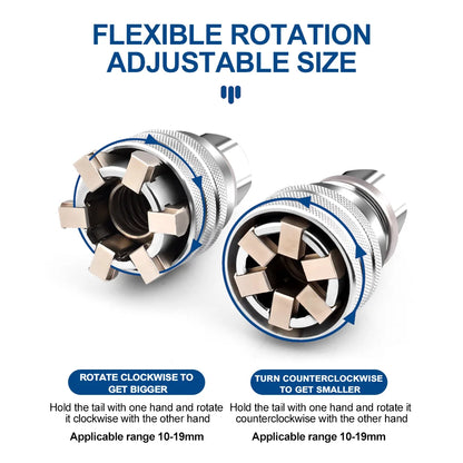 3Pcs Universal Sleeve Set All-Fitting Multi Drill Attachment Adjustable Hex Universal Socket 3/8" Drive Wrench Repair Tools