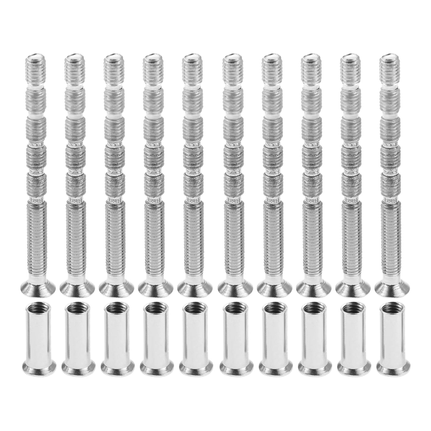 10 Sets 5mm Lock Rounded Head Iron Screw Door Handle Lever Bolt Connector Fixing Cutting Slot Hinge Screw for Door Lock Fixing