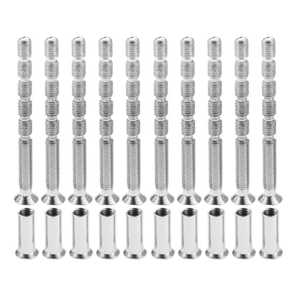 10 Sets 5mm Lock Rounded Head Iron Screw Door Handle Lever Bolt Connector Fixing Cutting Slot Hinge Screw for Door Lock Fixing