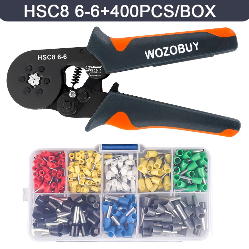 Ferrule Crimping Tool or Tool Kit,HSC8 6-6A/6-4A Ratchet Mini Electrical Clamp,for Tubular Terminal,WOZOBUY Brand Hardware Tool