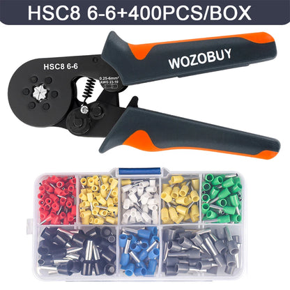 Ferrule Crimping Tool or Tool Kit,HSC8 6-6A/6-4A Ratchet Mini Electrical Clamp,for Tubular Terminal,WOZOBUY Brand Hardware Tool