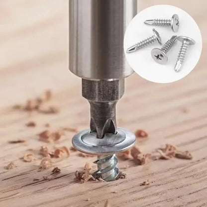 100PCS High-Strength #8 M4.2 Self-Tapping Sheet Metal Screws - 410 Stainless Steel Truss Head, Quick Tapping for Lath to Metal
