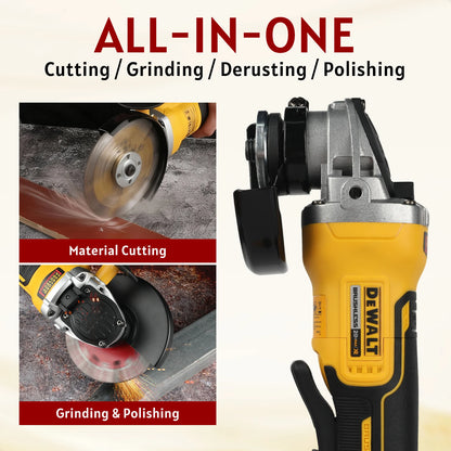 DEWALT DCG405 125mm Flat Head Angle Grinder 18V Brushless Bare Tool for Metal Cutting Wood Grinding