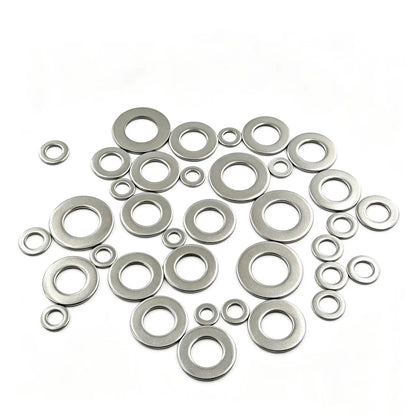 180pcs Stainless Steel Washer Set, M2-M10 Size, Easy to Install, Durable Material, Ideal for DIY Projects/Machinery