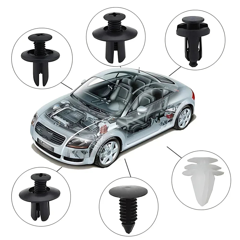 50/100pcs Auto Fastener Clip Kit Fender Rivet Clips Car Body Push Retainer Pin Rivet Bumper Door Trim Panel Retainer Car Clips