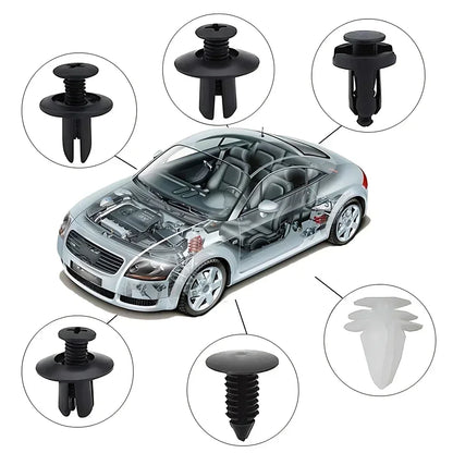 50/100pcs Auto Fastener Clip Kit Fender Rivet Clips Car Body Push Retainer Pin Rivet Bumper Door Trim Panel Retainer Car Clips