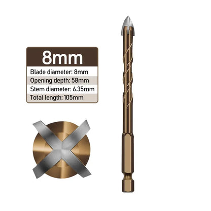 Cross Hexagonal Ceramic Tile Tips Glass Cement Opener Hole Triangle Alloy Drill Size 3mm 4mm 5mm 6mm 8mm 10mm 12mm