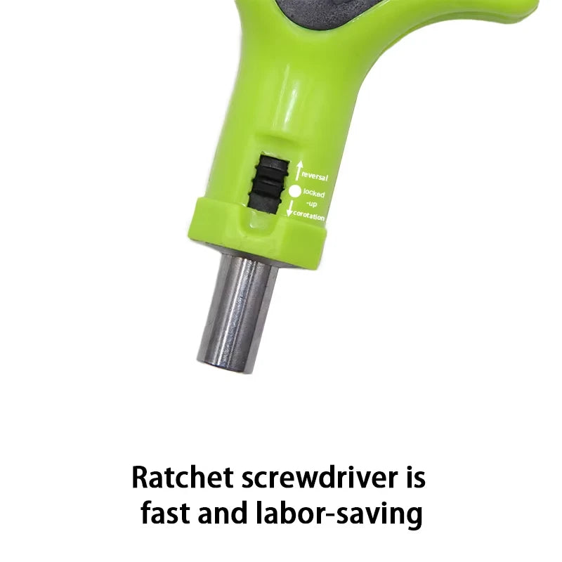 T-Handle Ratchet Screwdriver 6.35mm Bit Socket Dual-Use Wrench Reversible Home Repair Labor Saving Tools