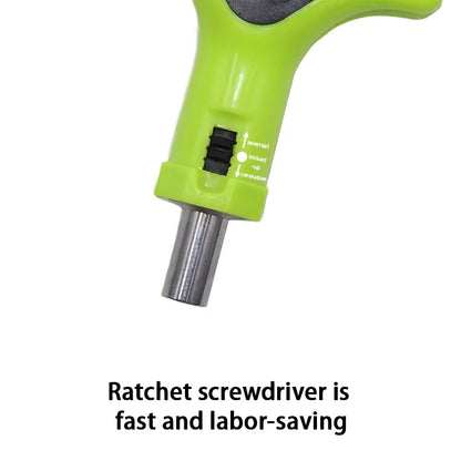 T-Handle Ratchet Screwdriver 6.35mm Bit Socket Dual-Use Wrench Reversible Home Repair Labor Saving Tools