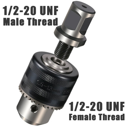 Magnetic Drill Chuck Adapter 1.5-13mm 19mm Weldon Shank 1/2''-20 UNF Thread Drill Bit Adapter with Chuck Key Hardware Tool