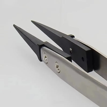 ESD-Safe Precision Tweezers Anti-Static Tips with Heavy-Duty Metal for Electronics & Jewelry Repair Tools Accessories