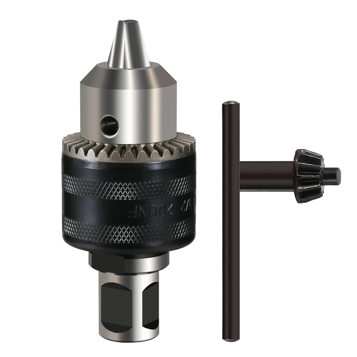 Magnetic Drill Chuck Adapter 1.5-13mm 19mm Weldon Shank 1/2''-20 UNF Thread Drill Bit Adapter with Chuck Key Hardware Tool