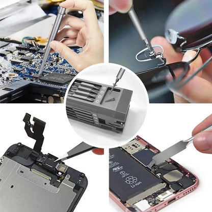 Precision Electric Screwdriver Set Cordless Rechargeable Power Screw Driver Kit with Magnetic Bits for Phone iPhone Laptop Mac PC Computer Watch Camera Repair Specialty Shaped Fasteners Hardware Tools