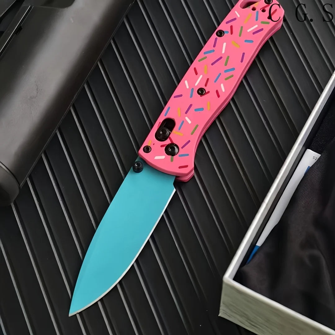 BM 535 Bugout Donut Pink Aluminum Bearing Folding Knife Multifunctional Portable Outdoor Camping Hunting Fishing EDC Tools