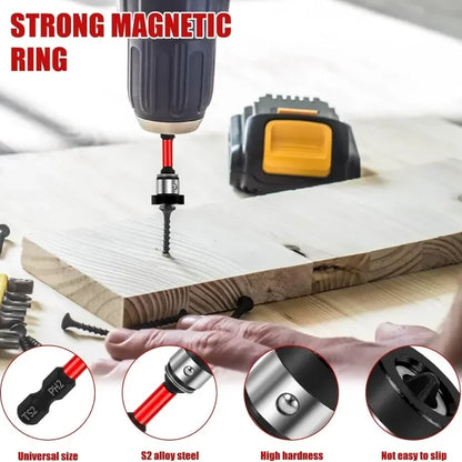 1/3/5pc Magnetic Drywall Screw Setter Bits PH2 Positioning Bits with Removable Aluminum Collar for Sheetrock Plasterboard Screws