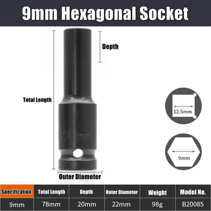 1/2" Drive Deep Impact Socket Drive Metric Wrench Socket Deep Impact Socket Pneumatic Wrench Head Tire Removal Tools
