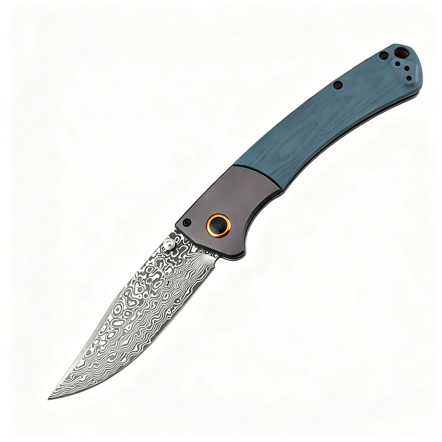 15080 Folding Knife Damascus Steel Blade Portable Pocket Knife Outdoor Camping Fishing Wild Exploration Practical Fruit Knife