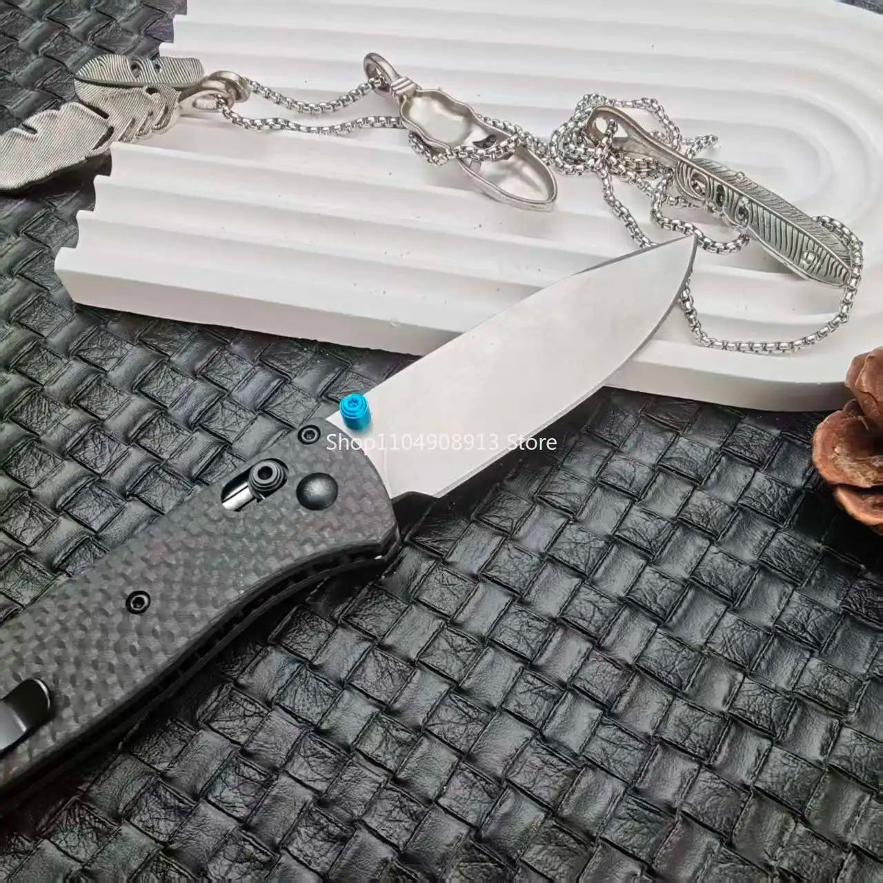 535-3 Survival Utility BM Folding Pocket Knife Multi-purpose Carbon Fiber Handle Camping Bushcraft Hiking EDC Tools Jackknife